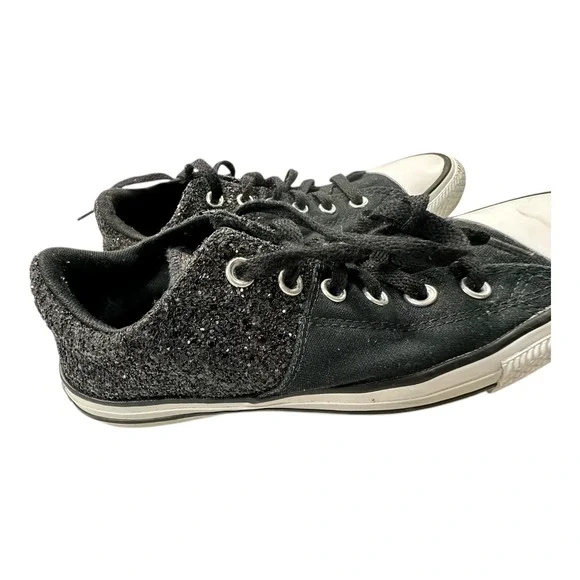 Converse Chuck Taylor All Star Low Top‎ Glitter Black Sneakers Women US 7 - Picture 9 of 12